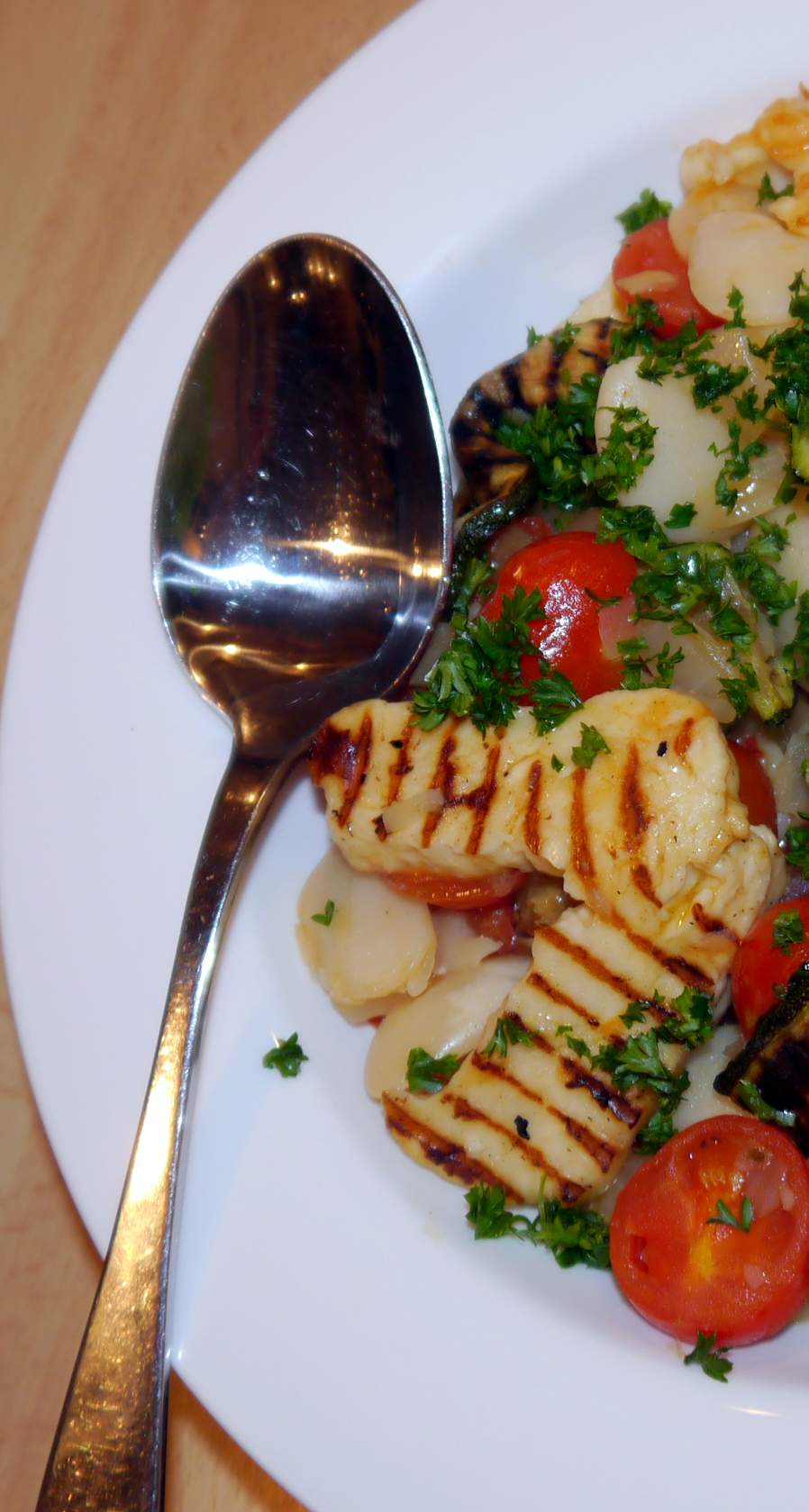 Butterbean, Courgette and Halloumi Cassoulet